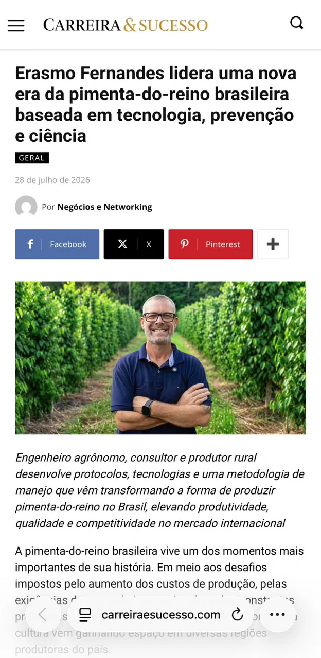 Publicação no veículo Carreira & Sucesso