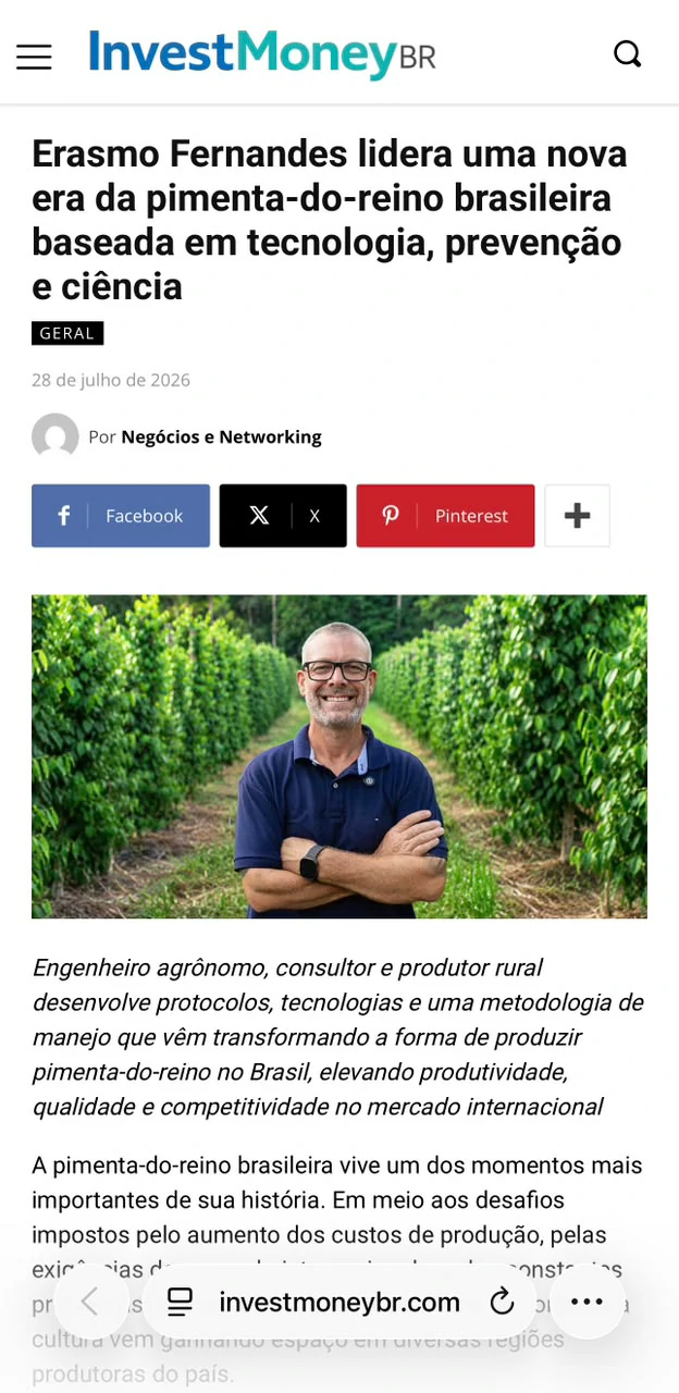 Publicação no veículo InvestMoney BR
